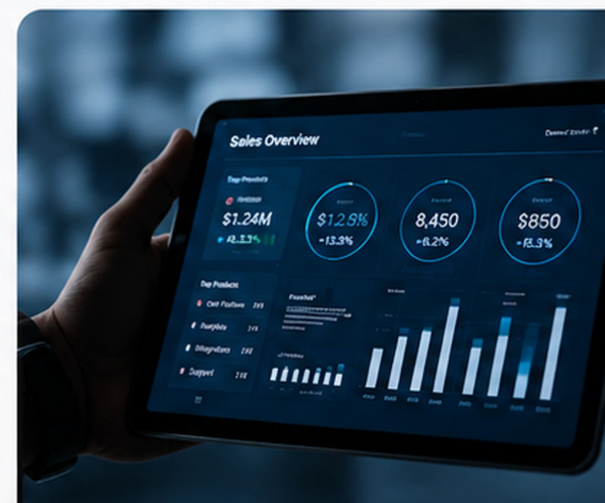 CRM and software analytics dashboard